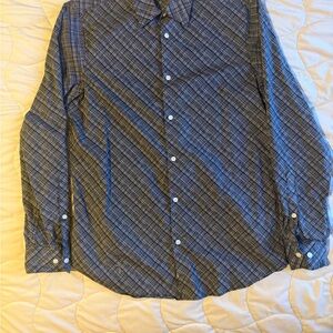 Perry Ellis Blue Plaid Casual Shirt